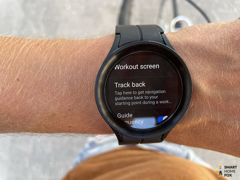 Функция Track-back на Galaxy Watch 5.